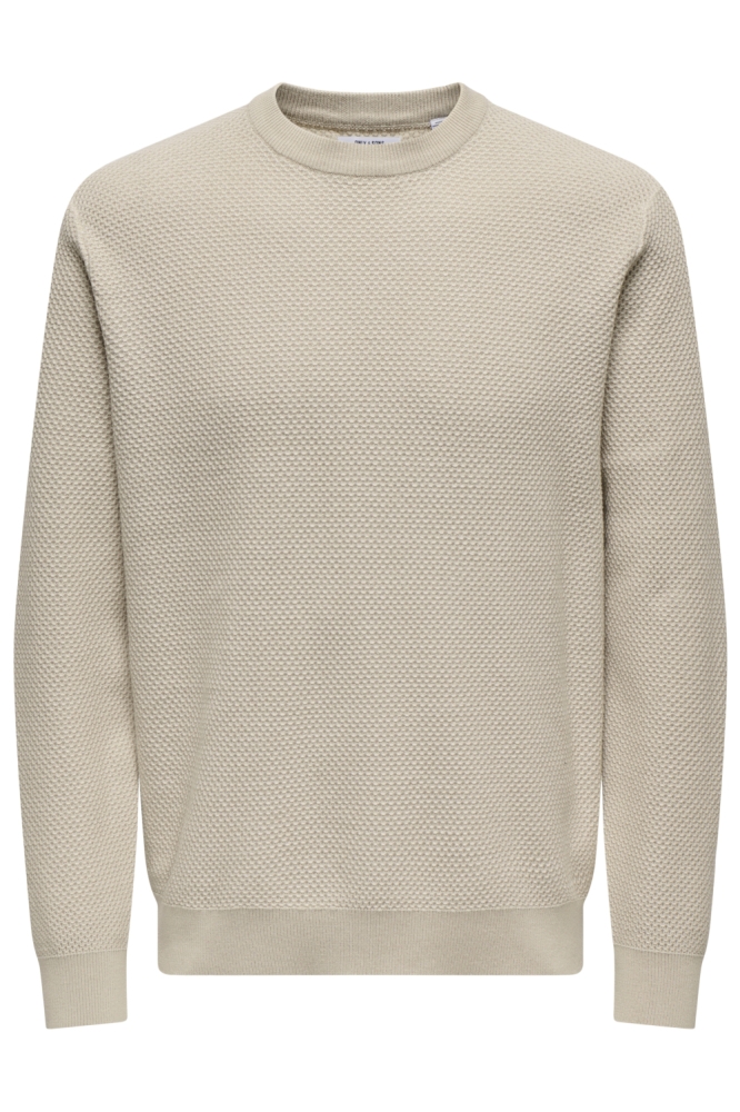 ONSMORGAN 12 STRUCTURE CREW KNIT NO 22033297 SILVER LINNING/ CLOUD DANCER